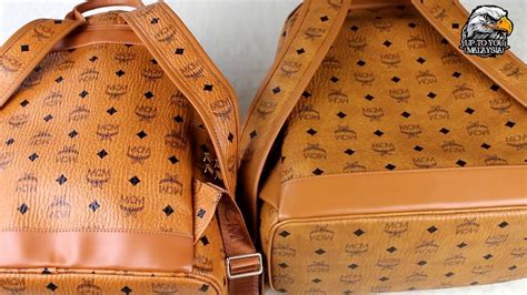 real mcm bag vs fake|mcm backpack rep.